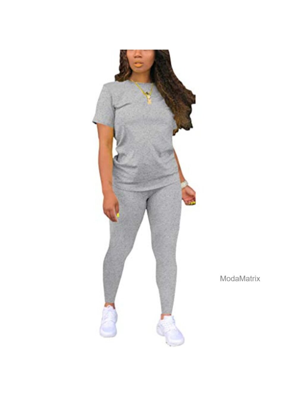 Women 2 Piece Outfits Set Short Sleeve Top Jogger Pants Tracksuit